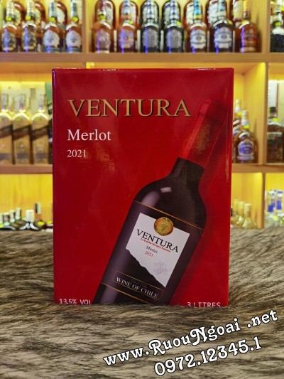 Rượu Vang Bịch Chile Ventura Merlot 3000ml